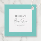 Bride & Co. ティールブルー リボン ブライダルシャワー 感謝 フェイバータグ (裏面)