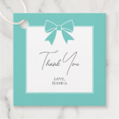 Bride & Co. ティールブルー リボン ブライダルシャワー 感謝 フェイバータグ (正面)