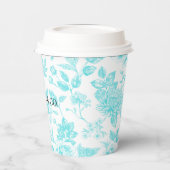 Bride & Co. ティール フラワートゥワル オーダーメイド 紙コップ (左)