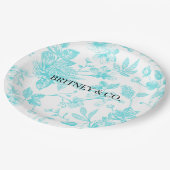 Bride & Co. ティール フラワートゥワール オーダーメイド ペーパープレート (アングル)