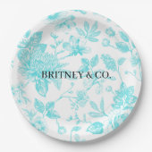 Bride & Co. ティール フラワートゥワール オーダーメイド ペーパープレート (正面)