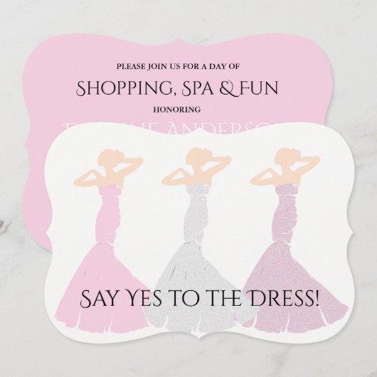 BRIDE & CO 私のブライズメイドになって ショッピング ウェディングパーティー 招待状 (正面/裏面)