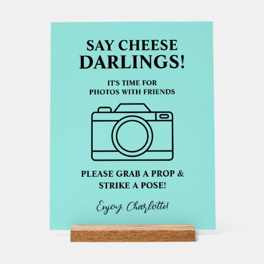 Bride & Co. Bridal Shower Teal アクリルサイン (正面)