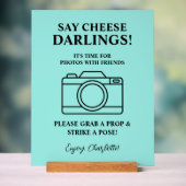 Bride & Co. Bridal Shower Teal アクリルサイン (ニュートラル)