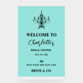 Bride & Co. Bridal Shower Teal Welcome アクリルサイン (正面)