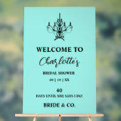 Bride & Co. Bridal Shower Teal Welcome アクリルサイン (ニュートラル)