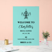 Bride & Co. Bridal Shower Teal Welcome アクリルサイン (ウェディング)
