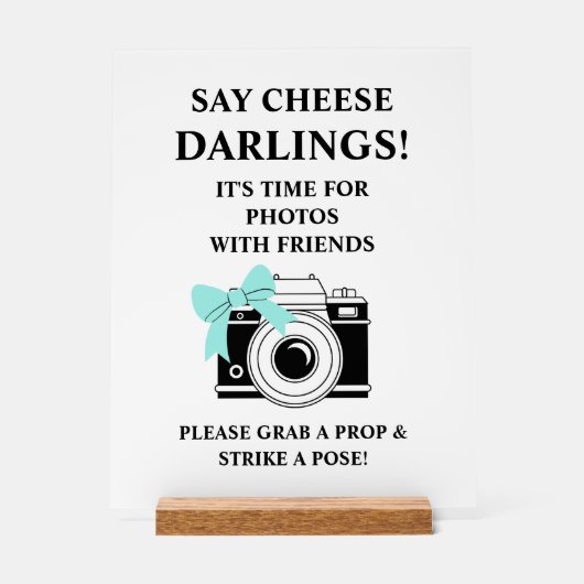 Bride & Co. Bridal Shower Turquoise アクリルサイン (正面)