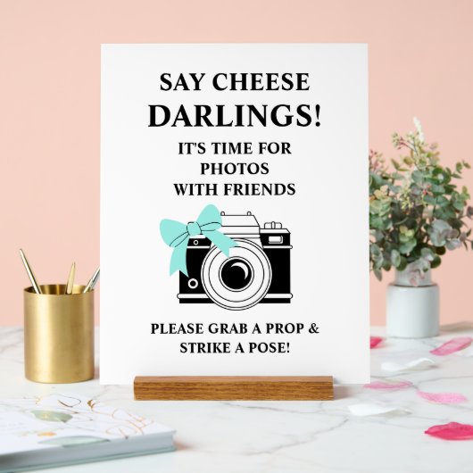 Bride & Co. Bridal Shower Turquoise アクリルサイン (ウェディング)