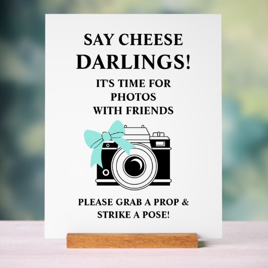 Bride & Co. Bridal Shower Turquoise アクリルサイン (ニュートラル)