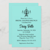 Bride & Co. Bridal Shower Turquoise 招待状 (正面/裏面)