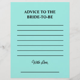 Bride & Co. Bridal Shower Turquoise Advice Card チラシ