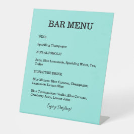  Bride & Co. Bridal Shower Turquoise Cocktail 台座サイン