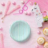 Bride & Co. Bridal Shower Turquoise Striped ペーパーボウル (パーティー)