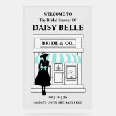 Bride & Co. Bridal Shower Turquoise Welcome アクリルサイン (正面)