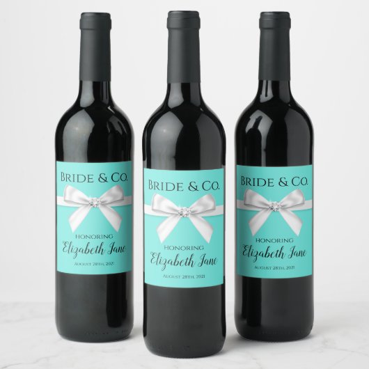 Bride & Co. Bridal Shower Wine Bottle Labels ワインラベル (ボトル)