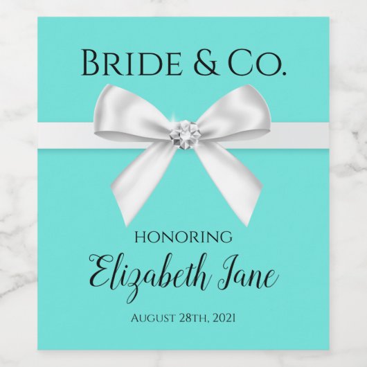 Bride & Co. Bridal Shower Wine Bottle Labels ワインラベル (シングルラベル)