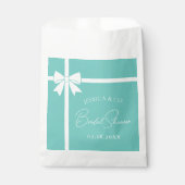 Bride & Co Elegant White Bow Ribbon Bridal Shower フェイバーバッグ (正面)