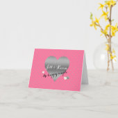 Bride Co Pink & Silverの個人結婚パーティー カード (黄色い花)