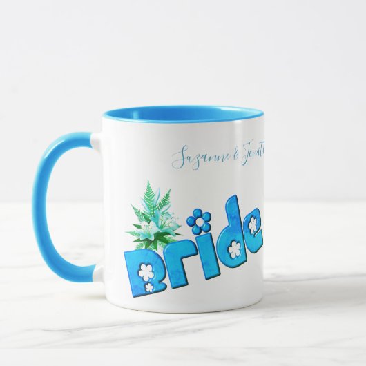 Bride Cute Personalized Wedding マグカップ (左)