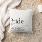 Bride Definition, Bridal Shower Modern Typographic クッション (ブランケット)
