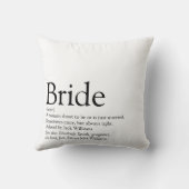 Bride Definition, Bridal Shower Modern Typographic クッション (裏面)