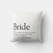 Bride Definition, Bridal Shower Modern Typographic クッション (正面)