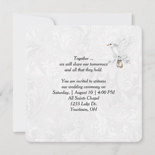 Bride Dragging The Groom Wedding Humor 招待状 (裏面)