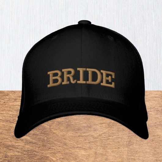 BRIDE embroidered baseball cap gold / black 刺繍入りキャップ