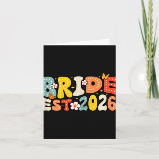 Bride Est 2026の結婚結婚したブライダル カード (正面)