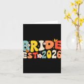 Bride Est 2026の結婚結婚したブライダル カード (黄色い花)