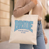 BRIDE Faux Glitter Varsity Engagement Bridal トートバッグ