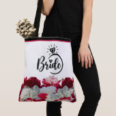 Bride Floral Peonies multi Print Tote Bag トートバッグ (クローズアップ)