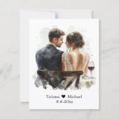 bride & groom budget thank you wedding ノートカード (正面)