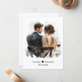 bride & groom budget thank you wedding ノートカード (正面/裏面インサイチュ)