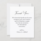 bride & groom budget thank you wedding ノートカード (裏面)