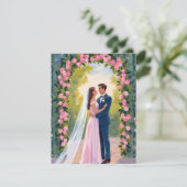 Bride & Groom Garden Arch | Floral Wedding Card (スタンド正面)