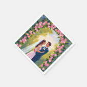 Bride & Groom Garden Arch | Floral Wedding Painted スタンダードカクテルナプキン (角)