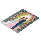 Bride & Groom Garden Arch | Floral Wedding Painted ノートブック (左側)