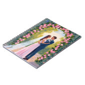 Bride & Groom Garden Arch | Floral Wedding Painted ノートブック (左側)