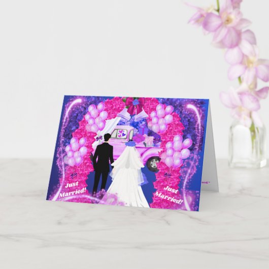 Bride Groom Just Married Greeting Card カード (蘭)