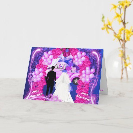 Bride Groom Just Married Greeting Card カード (黄色い花)