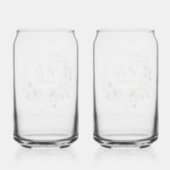 Bride & Groom Personalized Mr & Mrs  Floral ガラス缶 (裏面)