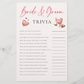 Bride Groom Trivia Valentine Bridal Shower Elegant チラシ (正面)