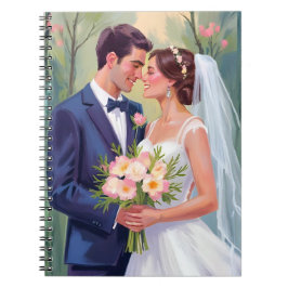 Bride & Groom | Wedding Newlyweds Watercolor ノートブック