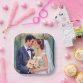 Bride & Groom | Wedding Newlyweds Watercolor ペーパープレート (パーティー)