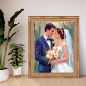 Bride & Groom | Wedding Newlyweds Watercolor ポスター