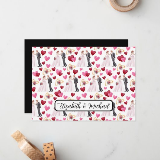 Bride & Groom Wedding Note Card ノートカード (正面/裏面インサイチュ)