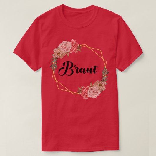 Bride Hen Party Floral Wreath Team Bride Marriage  Tシャツ (デザイン正面)