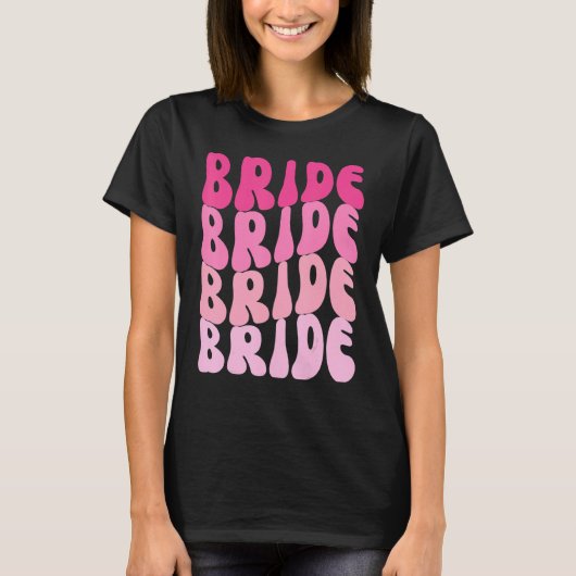 Bride I Do Crew Retro Bachelorette Party Bride Bri Tシャツ (正面)